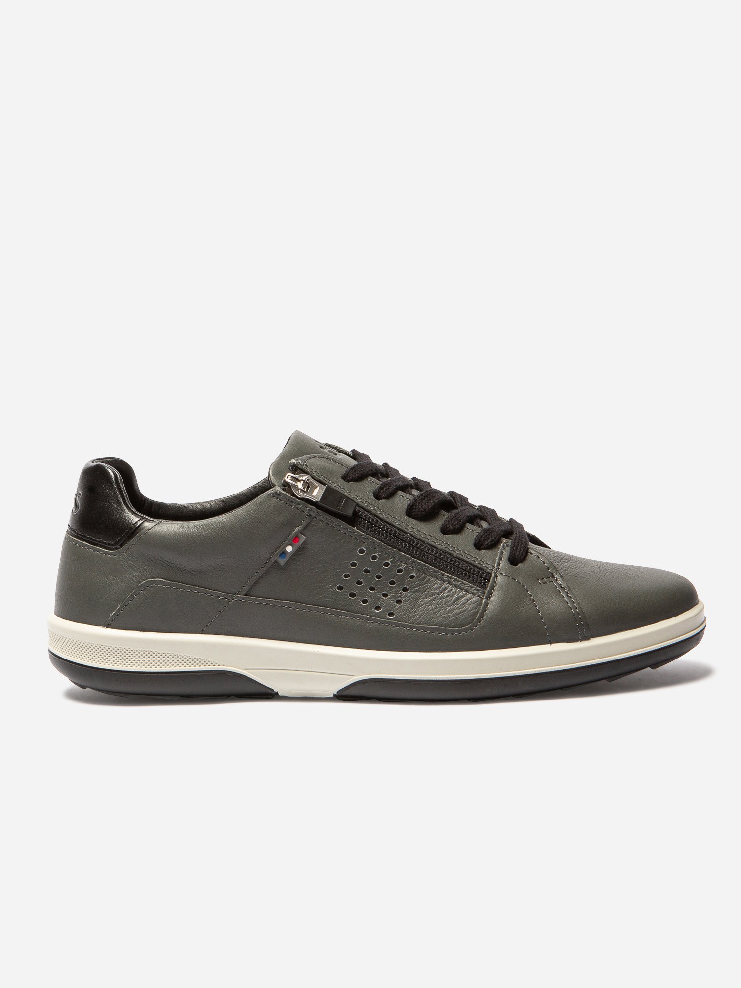 Baskets Homme Fabriquées en France Dessus Cuir Gris Anthracite