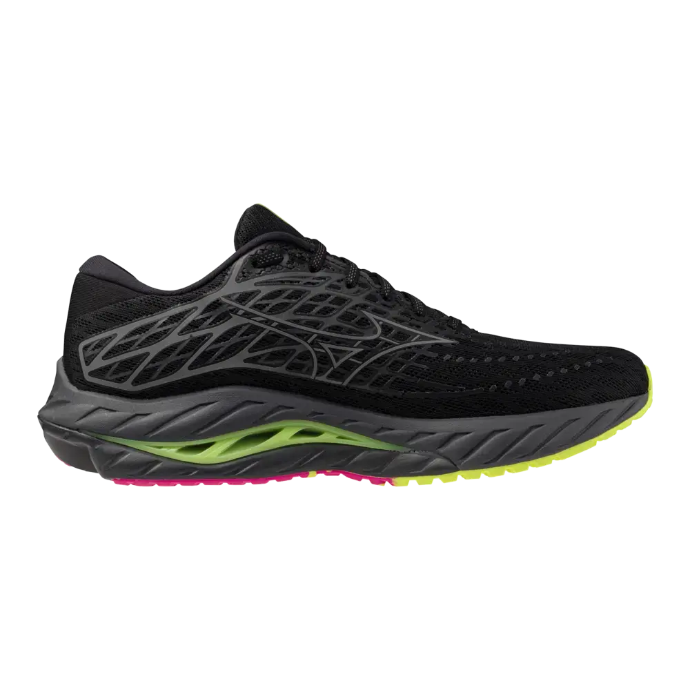 Mizuno Wave Inspire 20 Hardloopschoenen Zwart/Zilver/Groen Heren