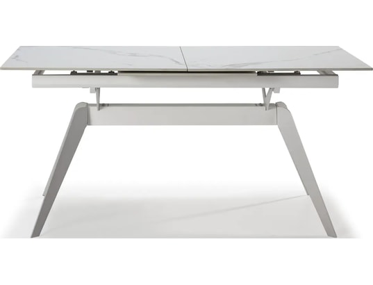 CONCEPT1 - Table Lula 160/220 x 90 x 76 cm céram blanc pied blanc