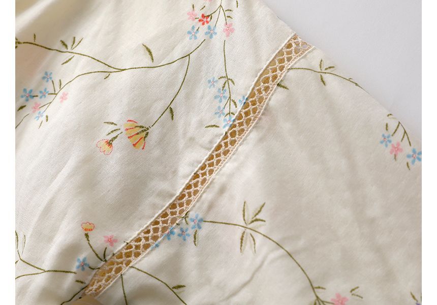 Finlies - 3/4-mouwige bloemenkimono slaapjas