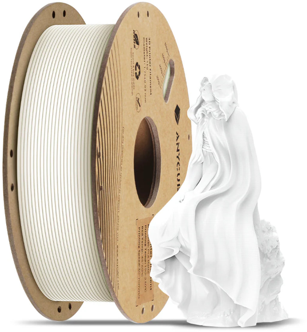 Anycubic  PLA Matte White, 1,75 mm / 1000 g    Seidenmattes Finish in White