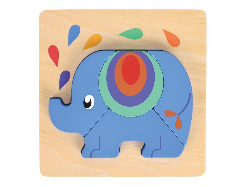 Spielba Holzspielwaren Puzzle-Set mit Panda, Elefant, Giraf Holzpuzzle