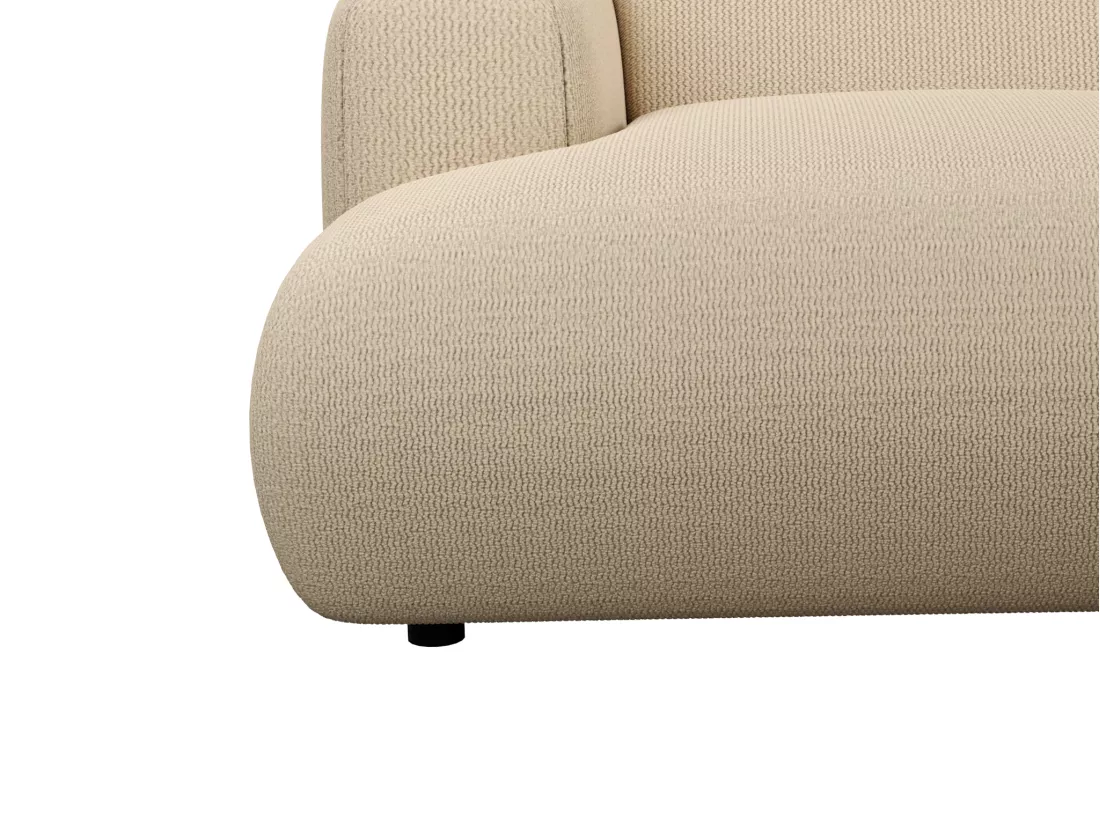 Canapé d'angle droit en tissu texturé beige POGNI de Maison Céphy