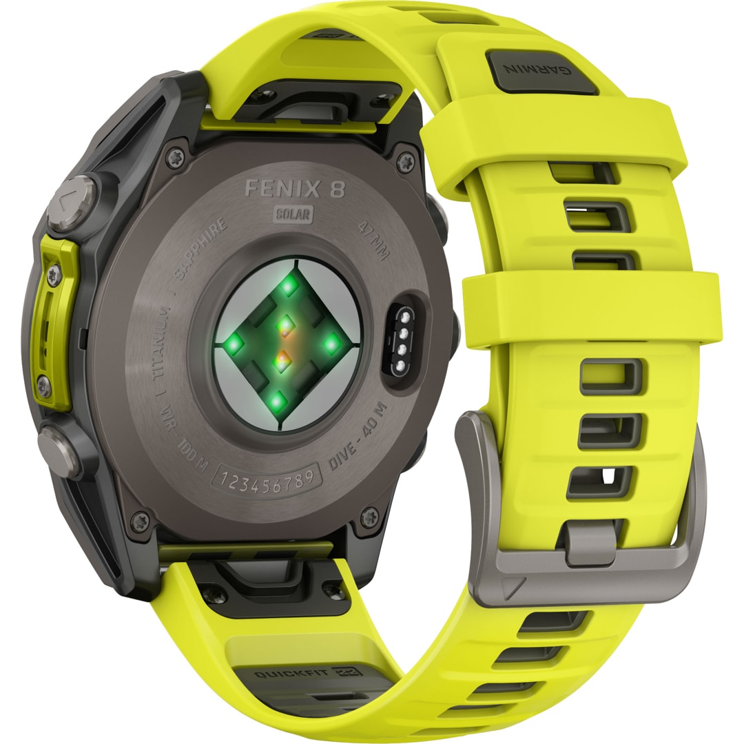 Garmin Fenix 8 - 47mm SOLAR Sapphire Graphit / Gelb