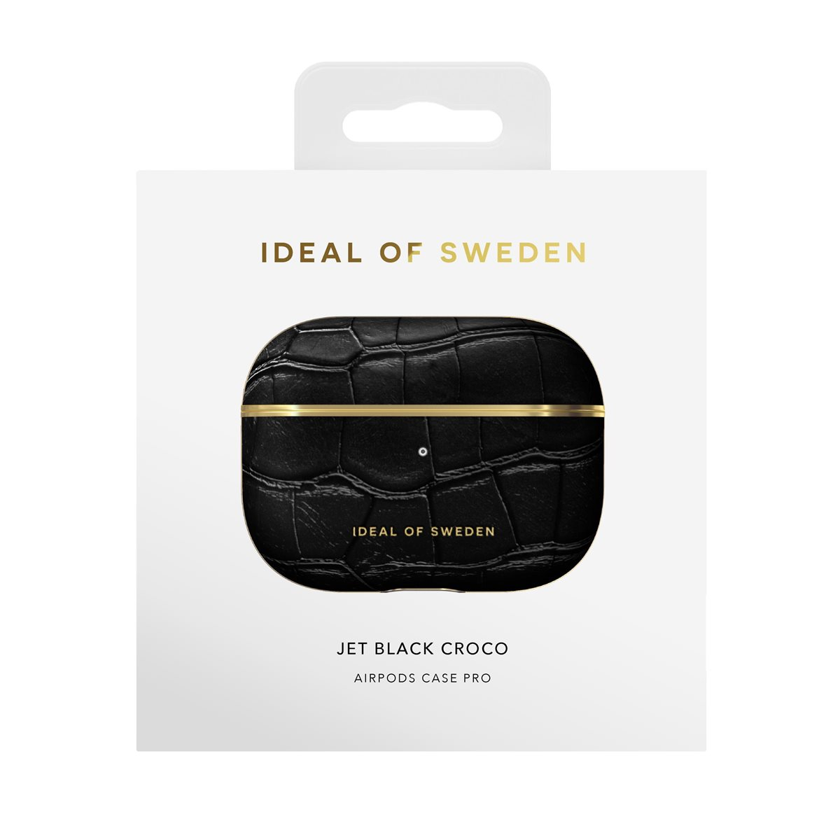 AirPods Pro Atelier Leder Tasche Schutzhülle Abdeckung (IDFAPCSS22-PRO-207) - Jet Black Croco