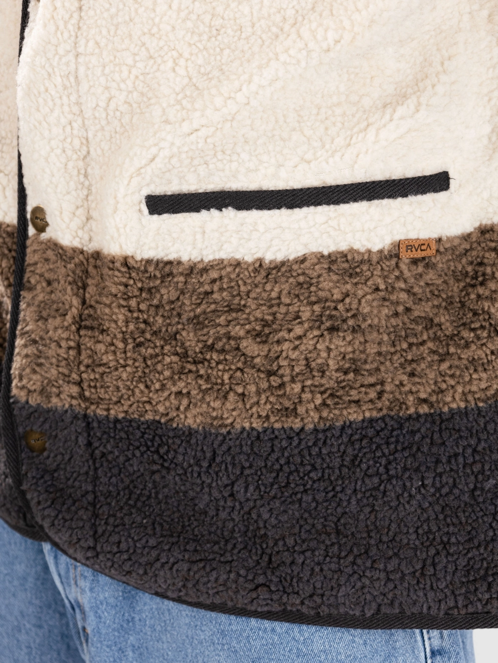 RVCA Westwood Snap Fleece Jacket dark khaki