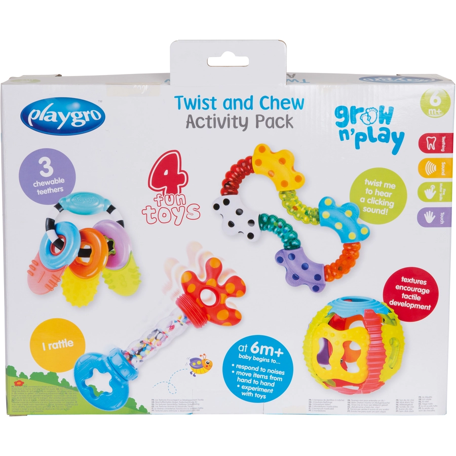playgro Activity Rassel- und Beißring-Geschenkset