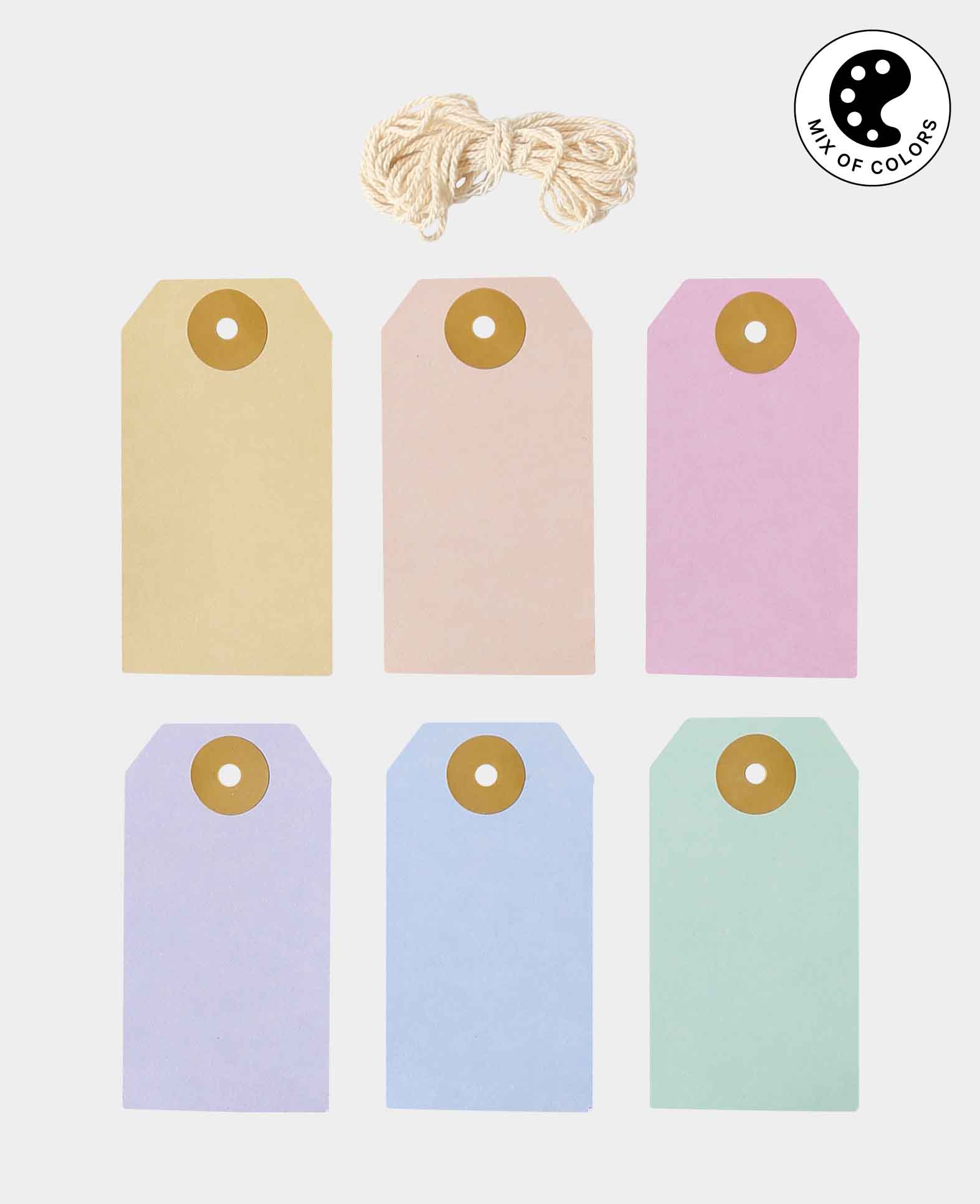 (24er Set) Geschenkanhänger DIY Geschenk Etiketten mit Schnur - Pastell