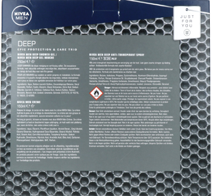 Nivea Men Deep Geschenkset - Showergel & Anti-Transpirant Spray & Crème 1ST