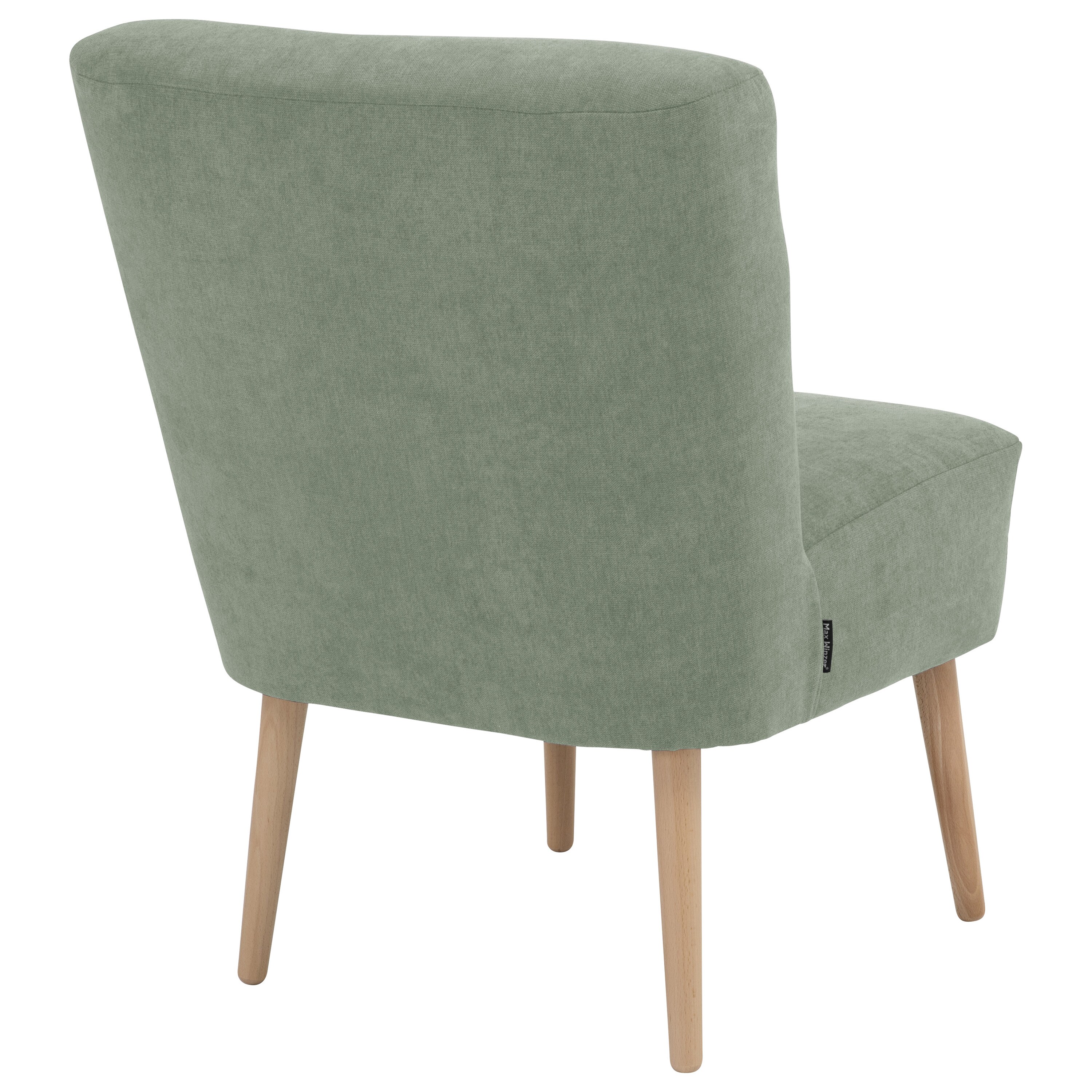 lovingHome® Sessel Fiola Velours hellgrün Polstersessel Stuhl Relaxsessel Füße Buche natur mittlere Sitzhärte