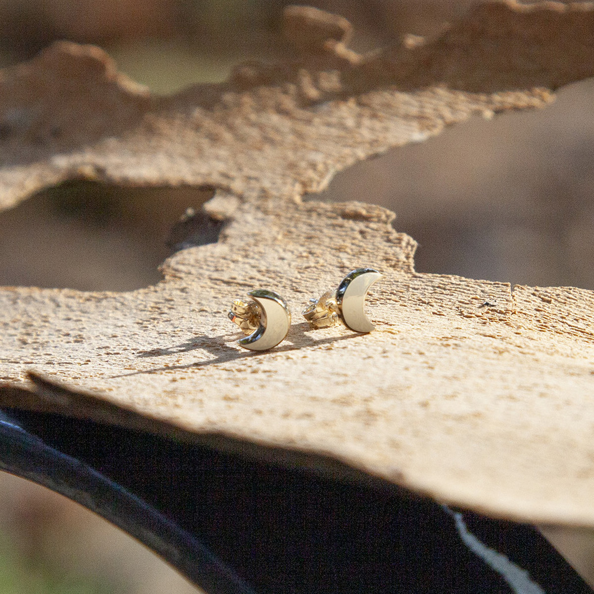 Boucles d'oreilles or jaune 375 lune