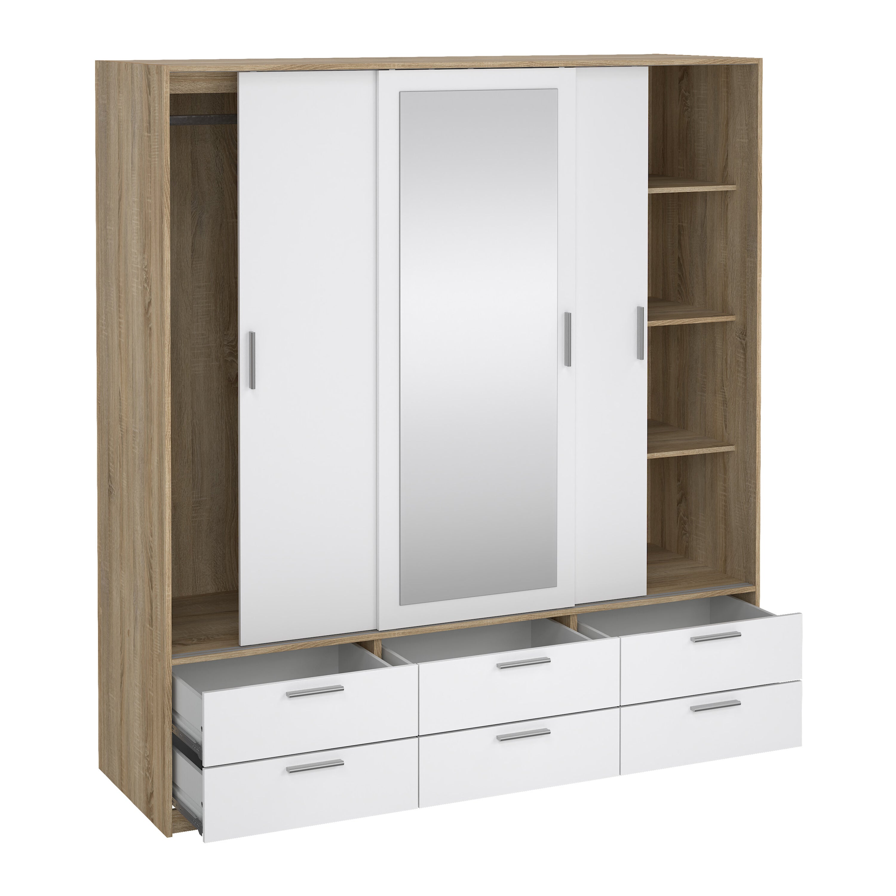 by fonQ basic Slim Kledingkast - B 181,4 cm - Glossy Wit