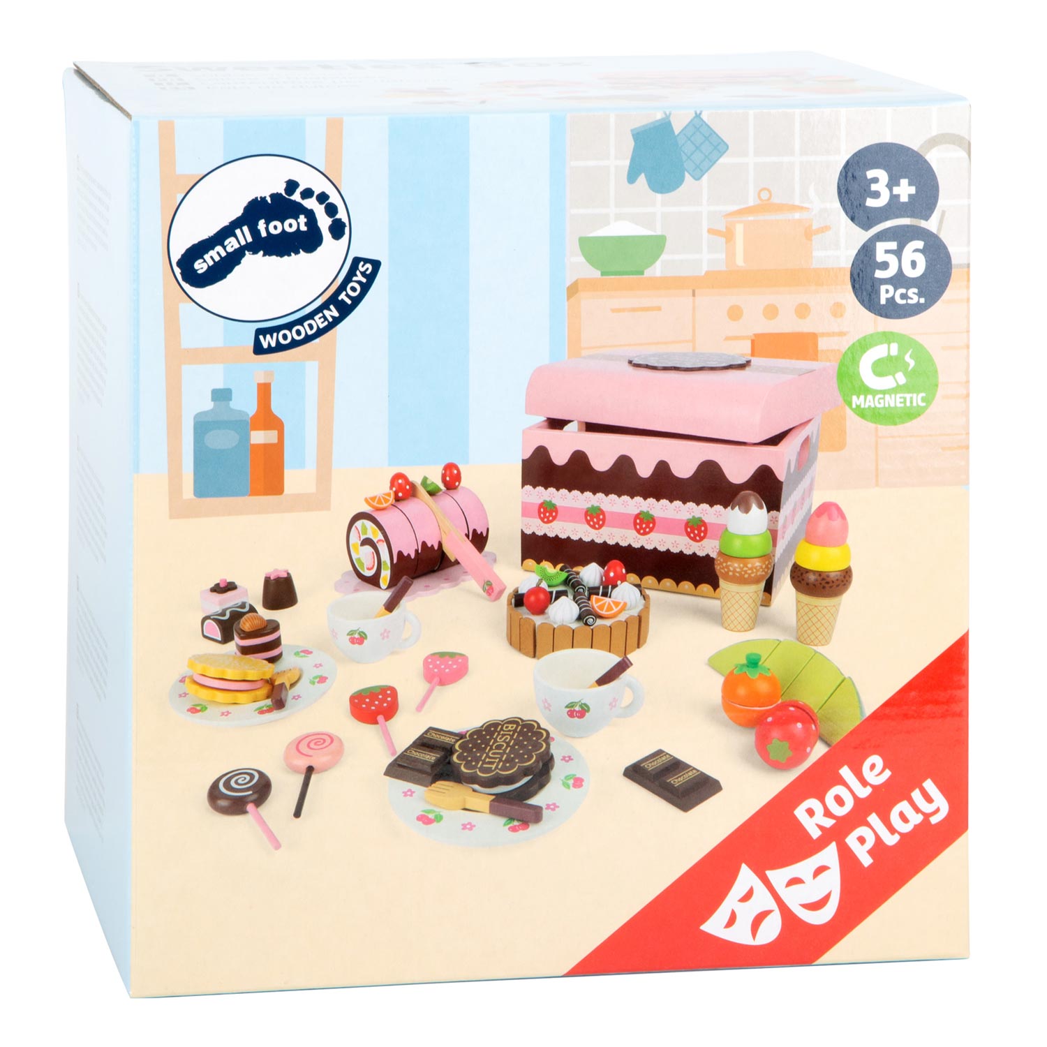 Small Foot-Houten Kistje met Zoetigheden