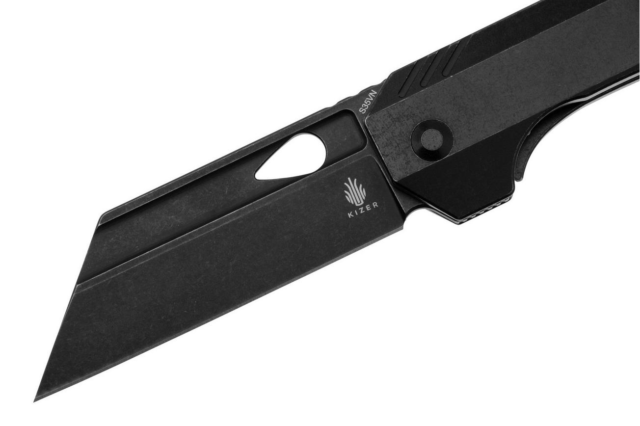 Kizer Huldra KI3665A1 Blackwashed S35VN, Black Titanium, zakmes, Mason Hayes design