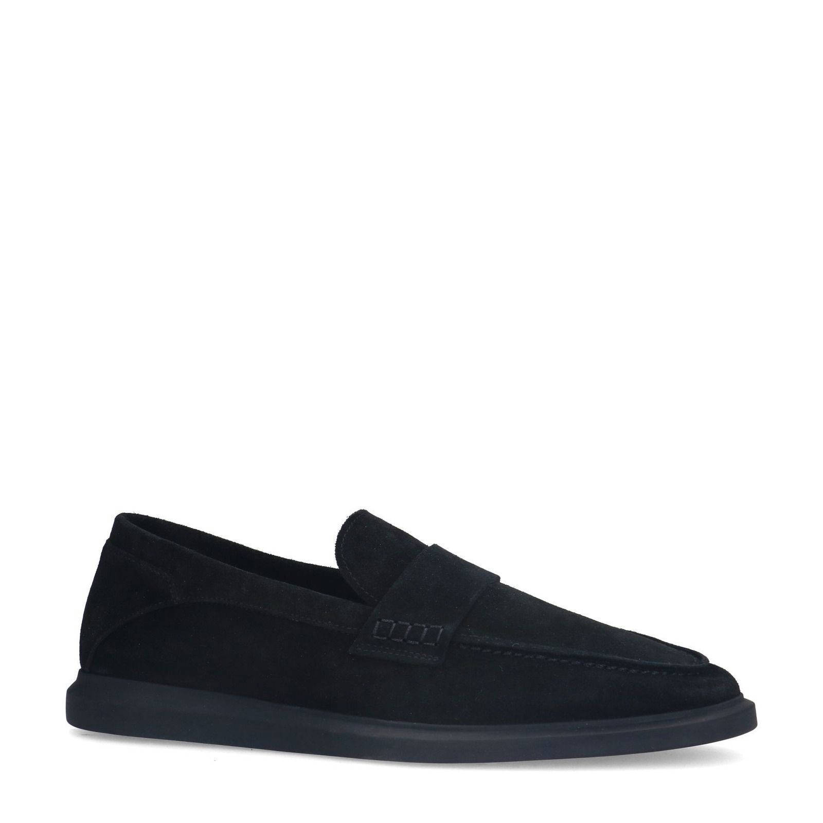 Manfield suède loafers zwart