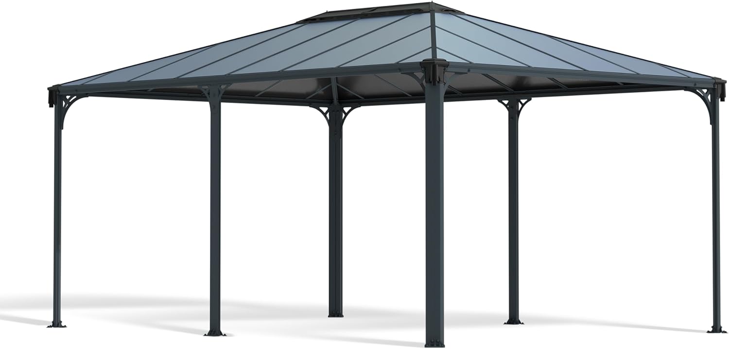 Palram Canopia Martinique 5000 Gartenpavillon: 10 Jahre Garantie. Höchst widerstandsfähig, Hardtop Pavillon 492 x359 cm. Robuste Aluminiumkonstruktion mit Dach aus Polycarbonat.