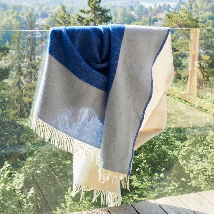 Northern - Echo Wolldecke 130 x 170 cm, blau