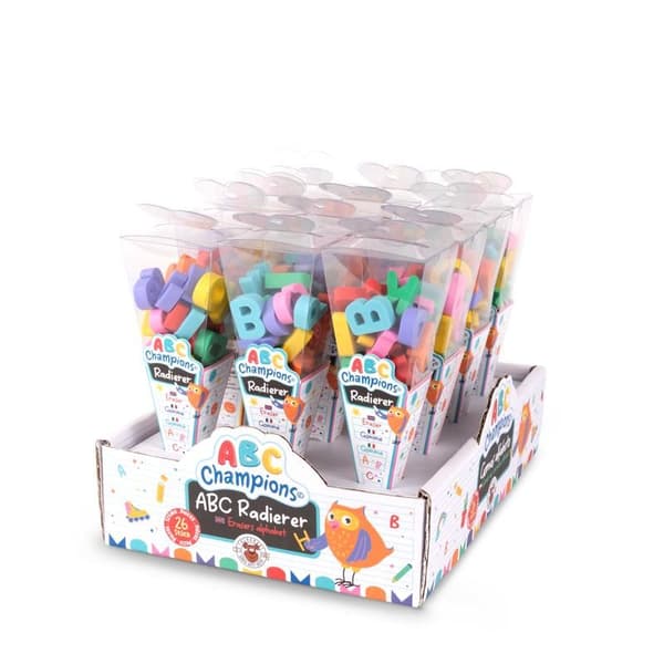 Slettelær Bokstaver ABC 1,8 cm blandede farger 26-pack Trendhaus