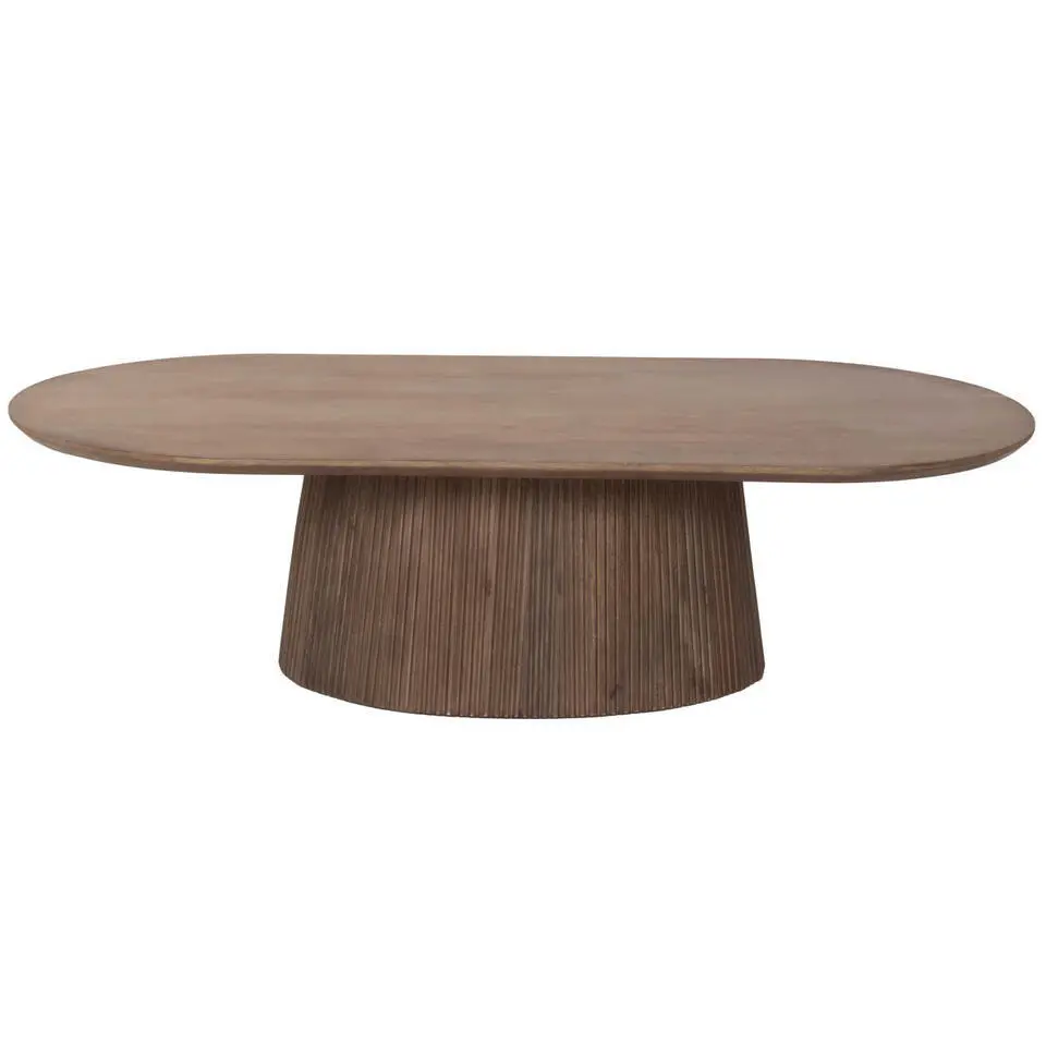 Salontafel Ovaal Donkerbruin Hout - 140x70x38cm - Salvador