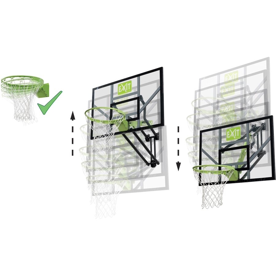 EXIT Galaxy Basketballkorb zur Wandmontage mit Dunkring - grünschwarz