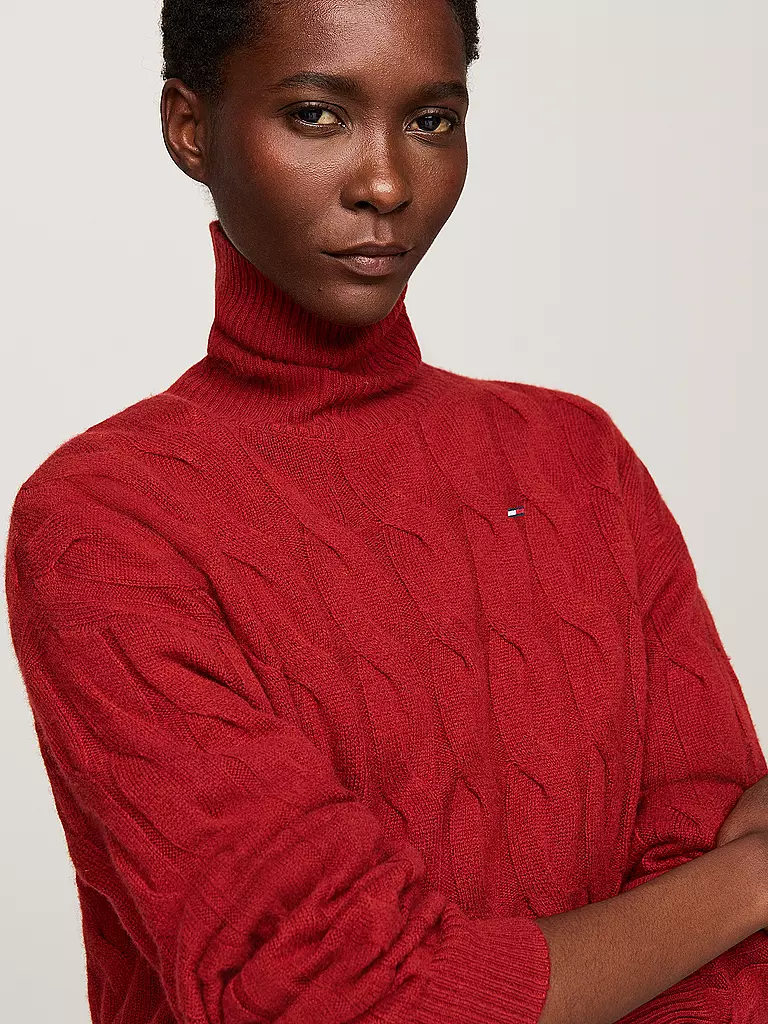 TOMMY HILFIGER Rollkragenpullover  rot