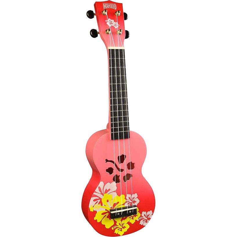 Mahalo MD1HB/RDB Designer Series Hibiscus Red Burst ukelele