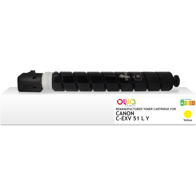 Toner remanufacturé OWA - standard - Jaune - pour CANON C-EXV 51 L Y, CANON C-EXV 51 L Y
