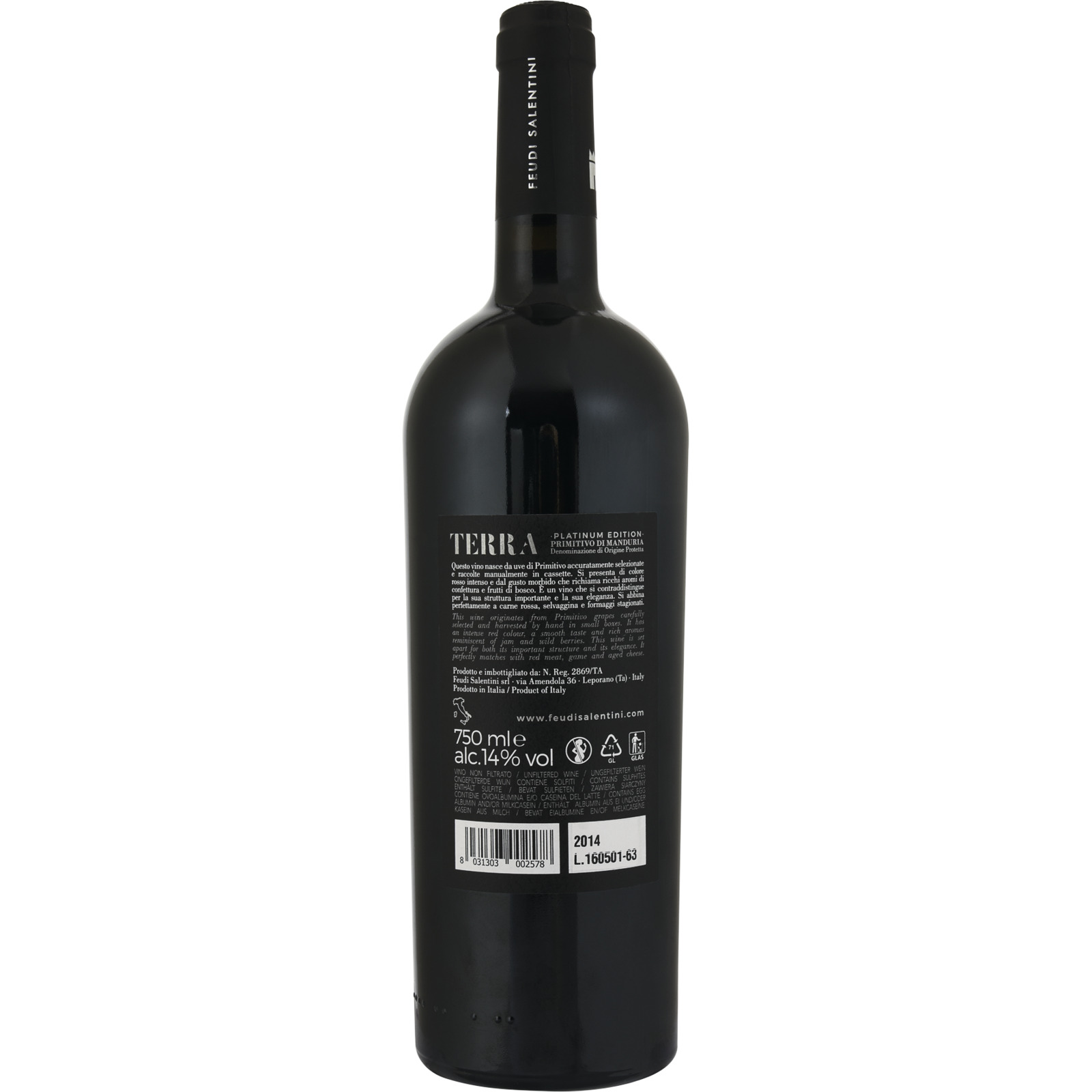 Terra Platinum Edition Primitivo di Manduria DOP 75 cl