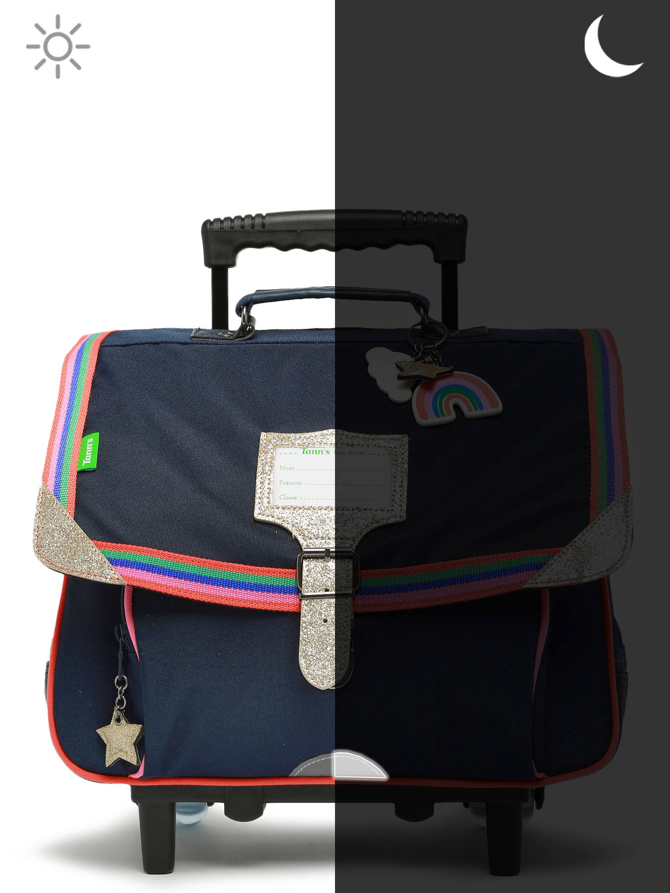 Cartable  roulettes 2 compartiments TANN'S