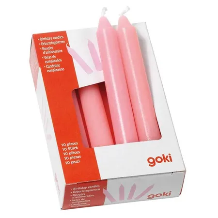 goki Geburtstagskerzen-Set, rosa 10 Stück