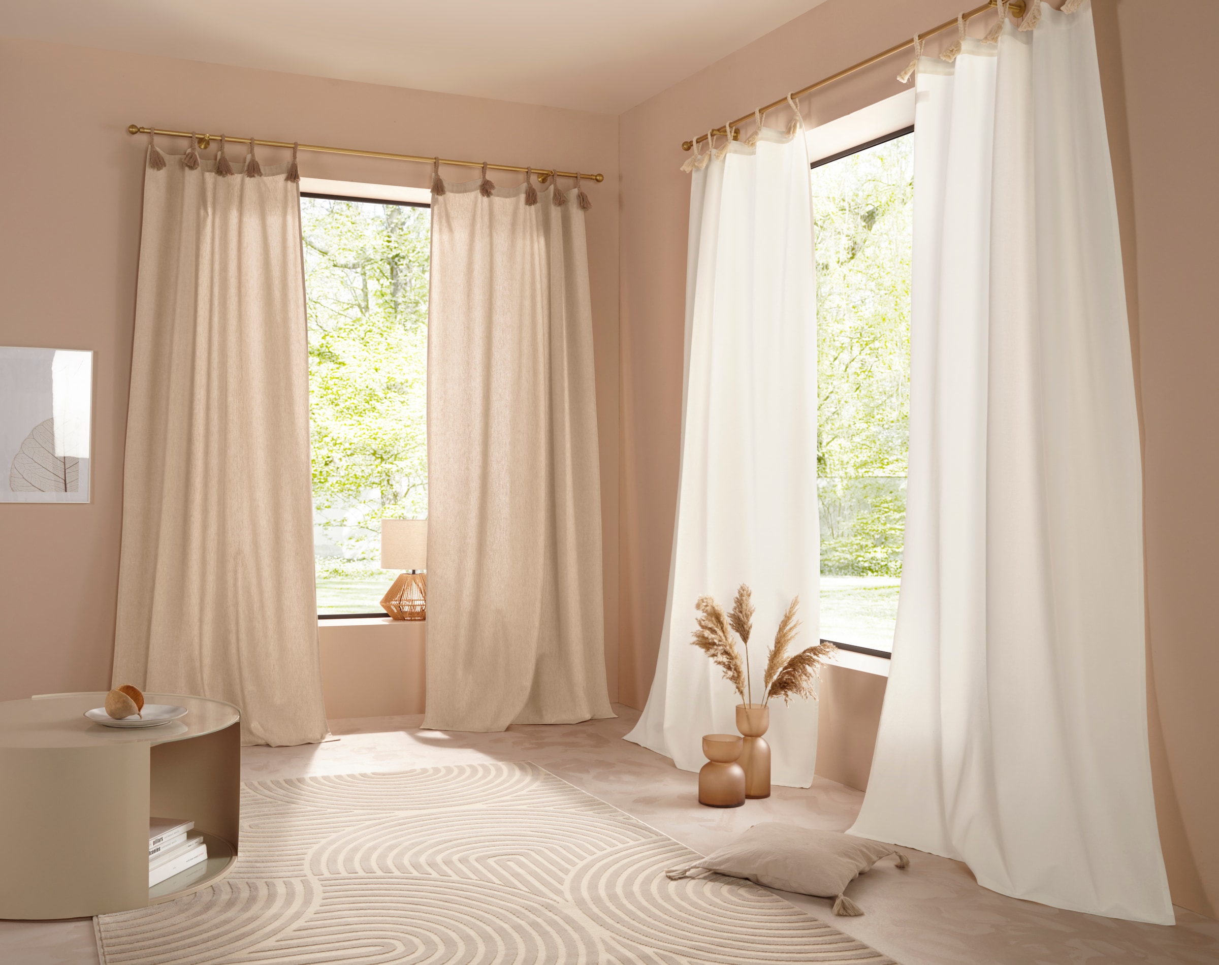 LeGer Home by Lena Gercke Gardine »Leger« Schlaufen 1 Stk. tlg. blickdicht, Bio-Baumwolle, gewebt, verschiedene Grössen,