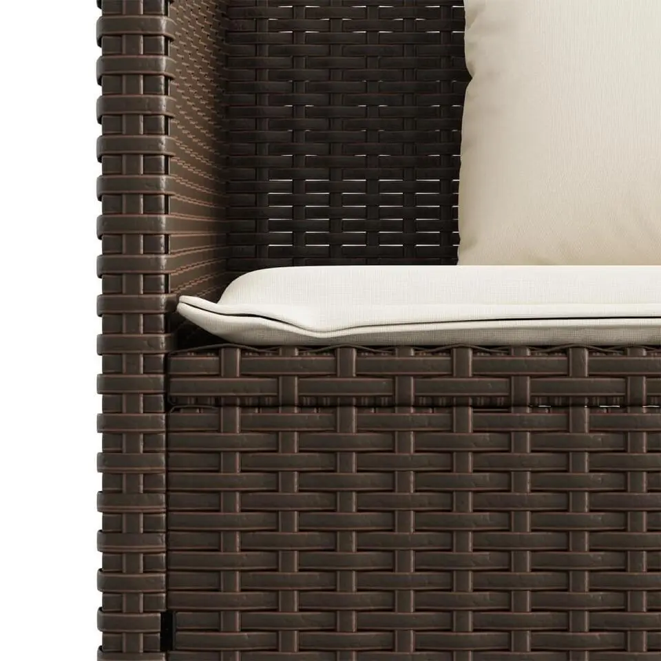 vidaXL - Tuinbank met kussens - Bruin - Poly rattan - 120x50x90.5 cm