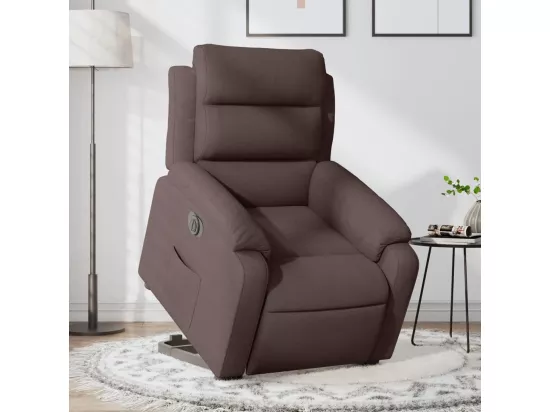 Fauteuil inclinable électrique marron foncé tissu