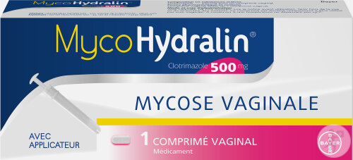 MycoHydralin 500mg Clotrimaz. 1 Comprimé Vaginal Avec Applicateur