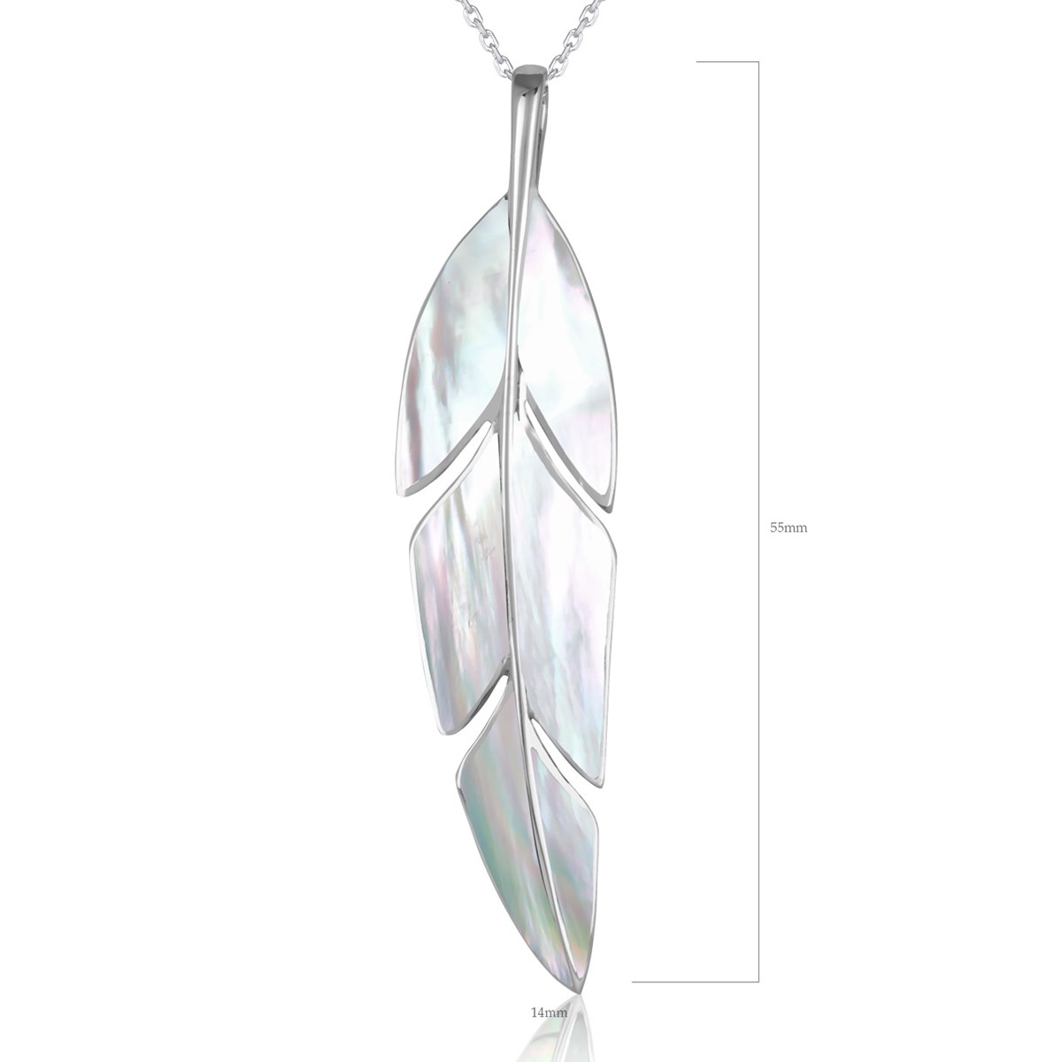 Pendentif Feuille de bananier en Nacre sur Argent Chaîne incluse