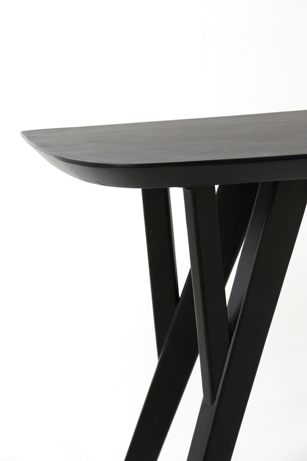 Console acacia wood matt black