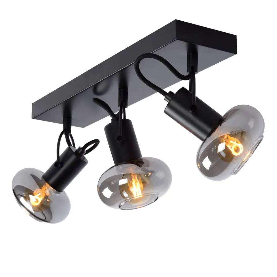 Lucide plafondspot Madee - zwart - 38x9x18 cm