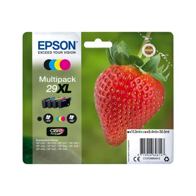 Epson 29XL Fraise - Pack de 4 - noir, cyan, magenta, jaune - cartouche d'encre originale