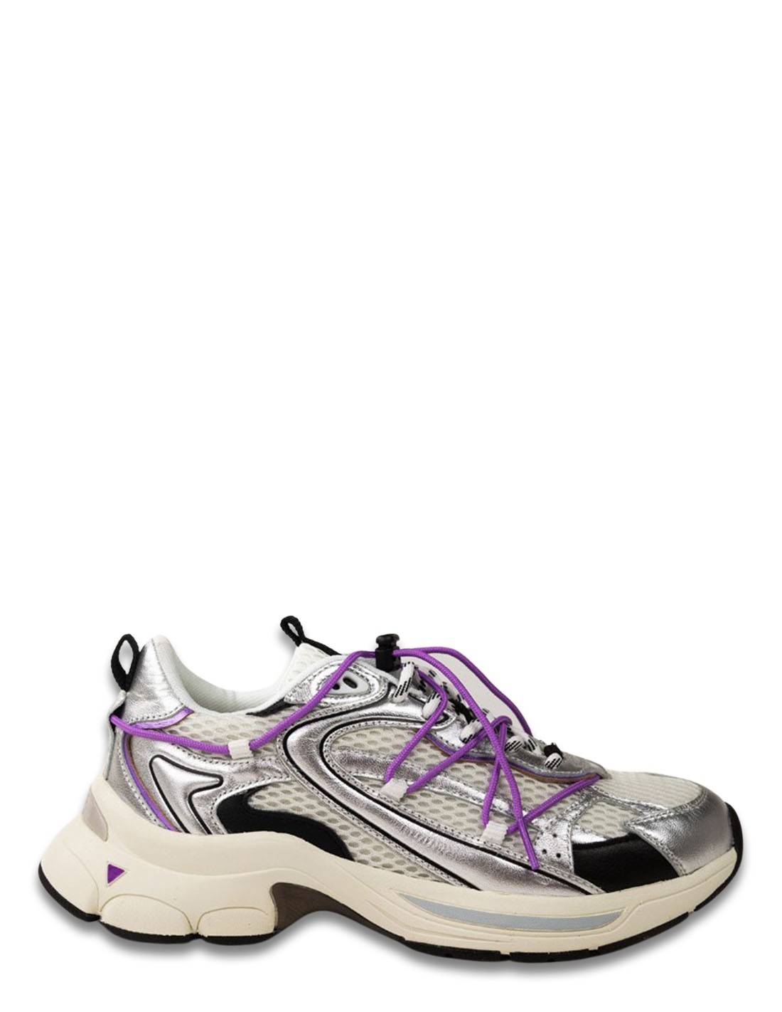 0-105 Baskets de ville Femme Spider Metallic Silver Cuir