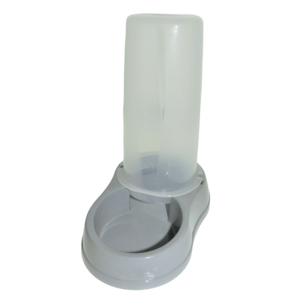 Distributeur mixte 650 ml, eau ou croquettes, gris en plastique, pour chien