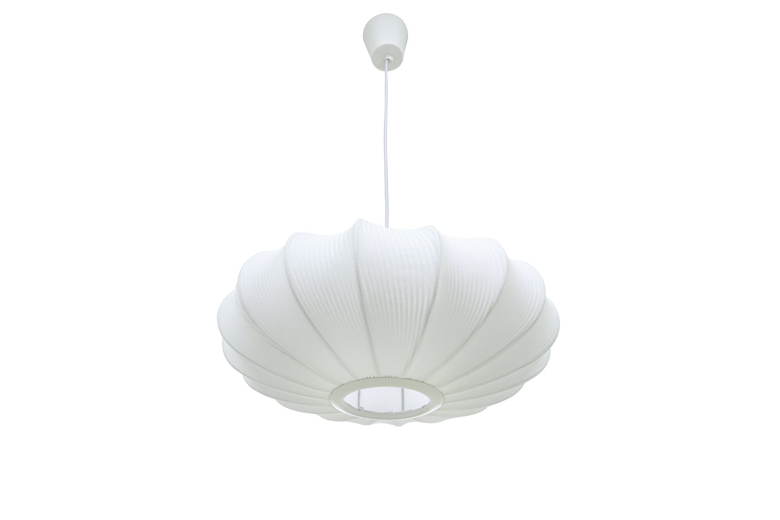 Mamsell taklampe Hvit taklampe med tekstilskjerm