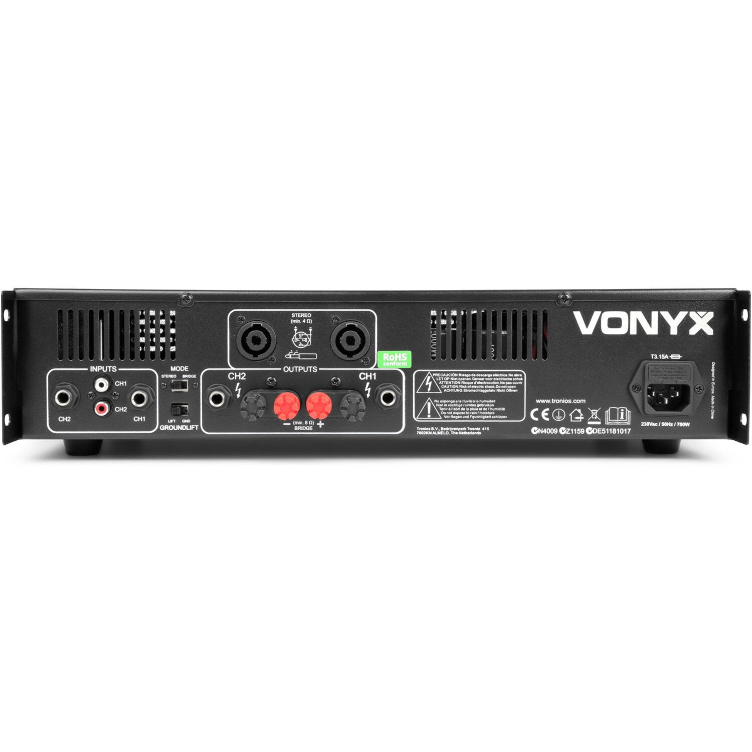 Vonyx VXA-3000 II versterker 2x 1500W @ 4 Ohm