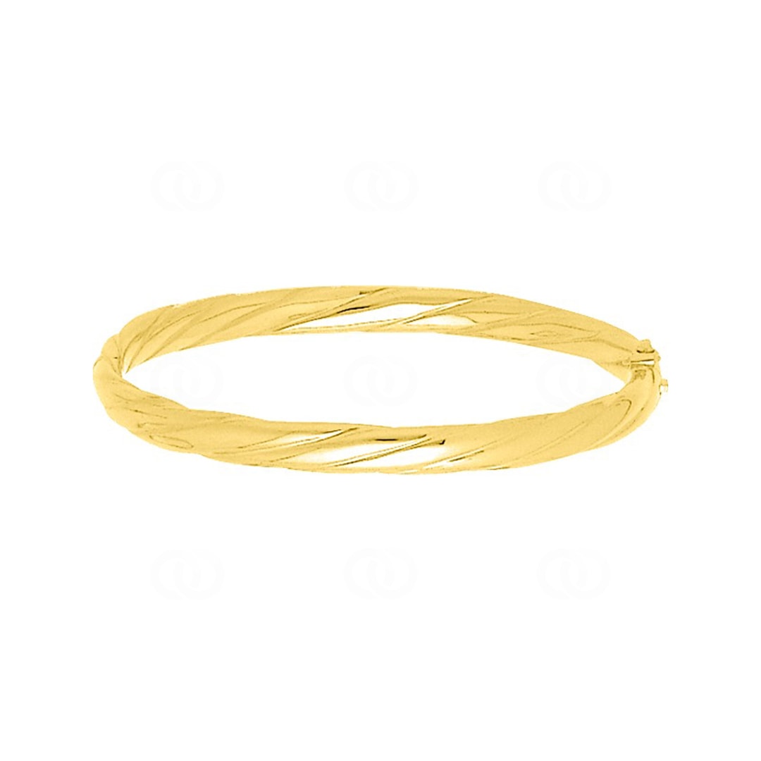 Armreif oval 750/18 K Gelbgold verdreht 6mm