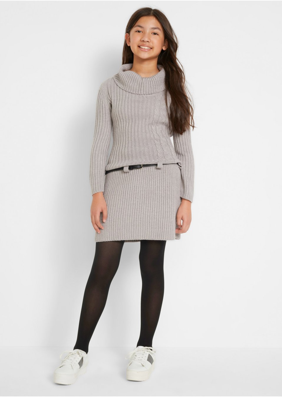 Robe en maille avec ceinture (Ens. 2 pces.)