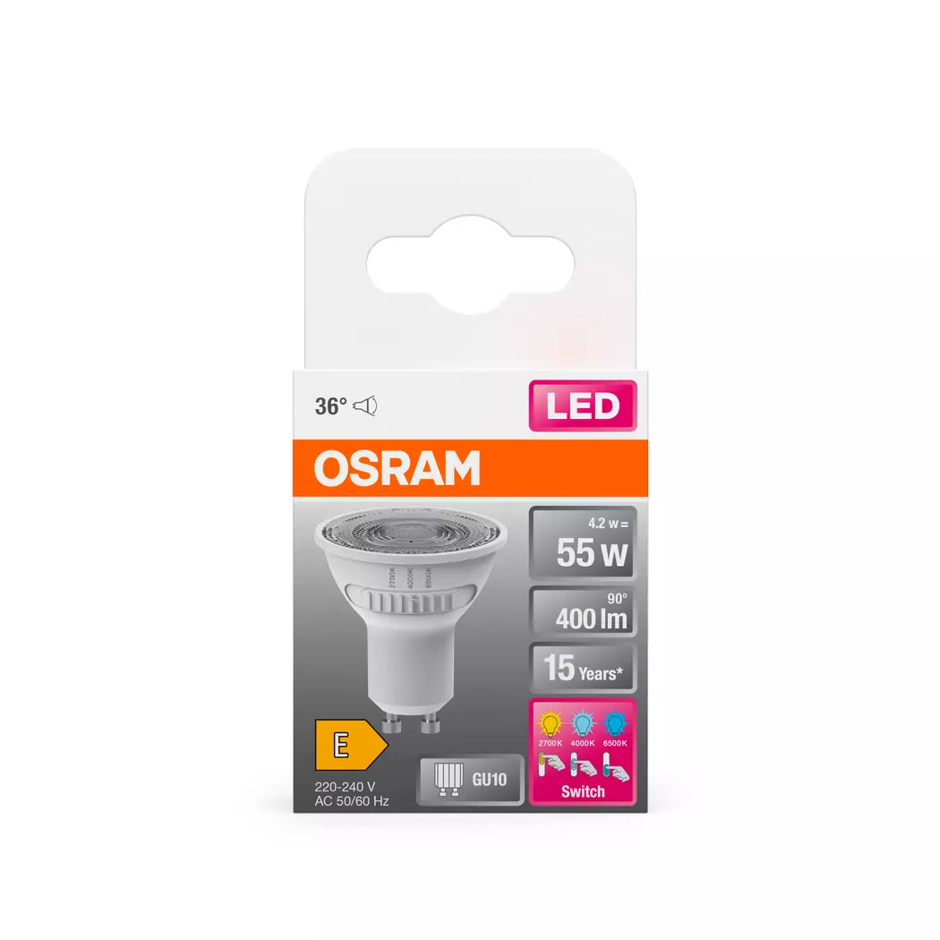 LED-Strahlerform GU10/4,2 Watt/Energie E