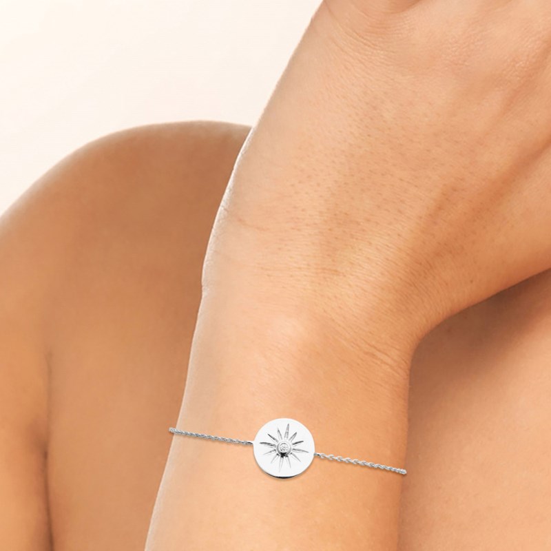 Bracelet Femme - Argent 925 - Oxyde de zirconium - Longueur : 18 cm