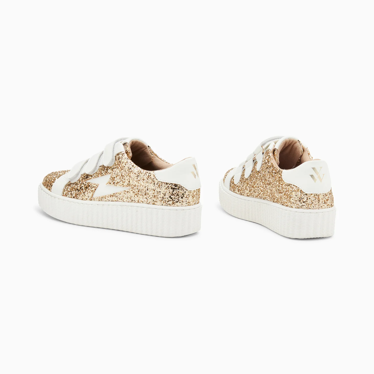 Sneakers-Baskets éclair Marielle à paillettes or