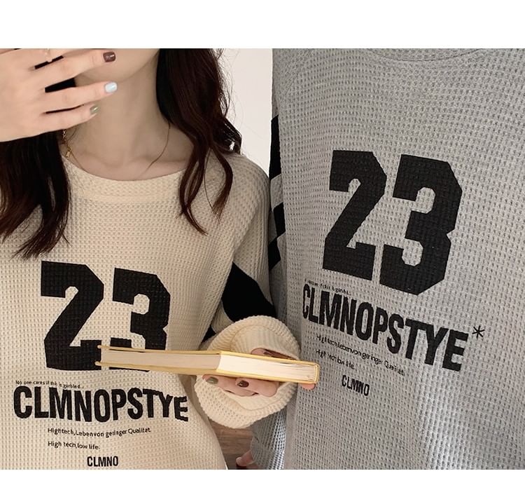 Siensien - Bijpassende pyjamaset voor koppels: top met lange mouwen en nummering + broek