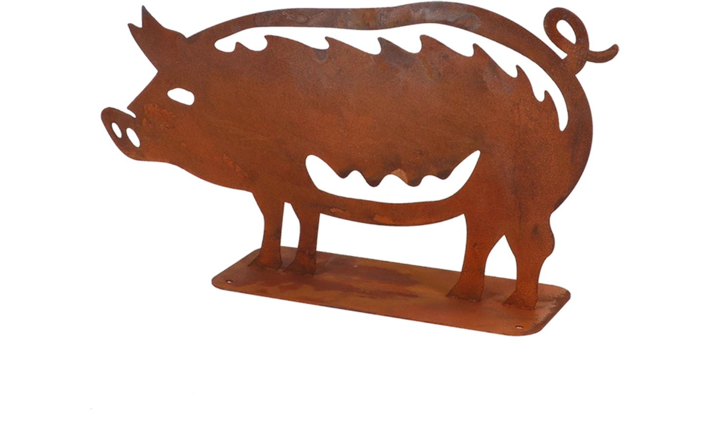 Dekofigur Schwein RostbraunGartendekoration