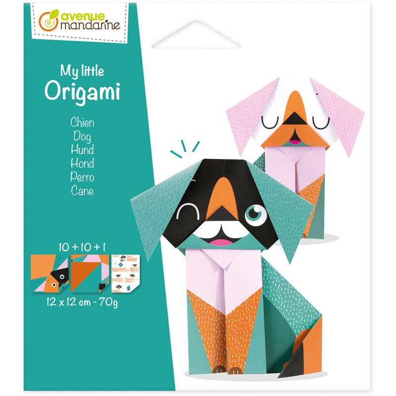 Mandarine Origamipapier, Mon petit Hund, 12 x 12 cm, assortiert, 20 Blatt